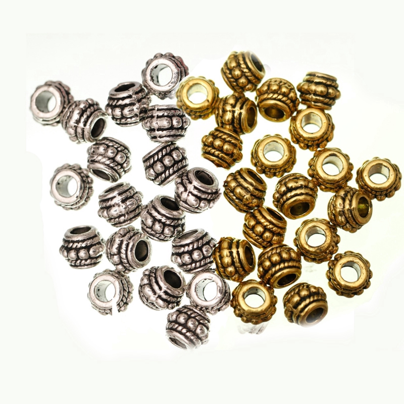 1 Pcs Tibetan Antique Silver Spacer Beads Findings 8X6Mm