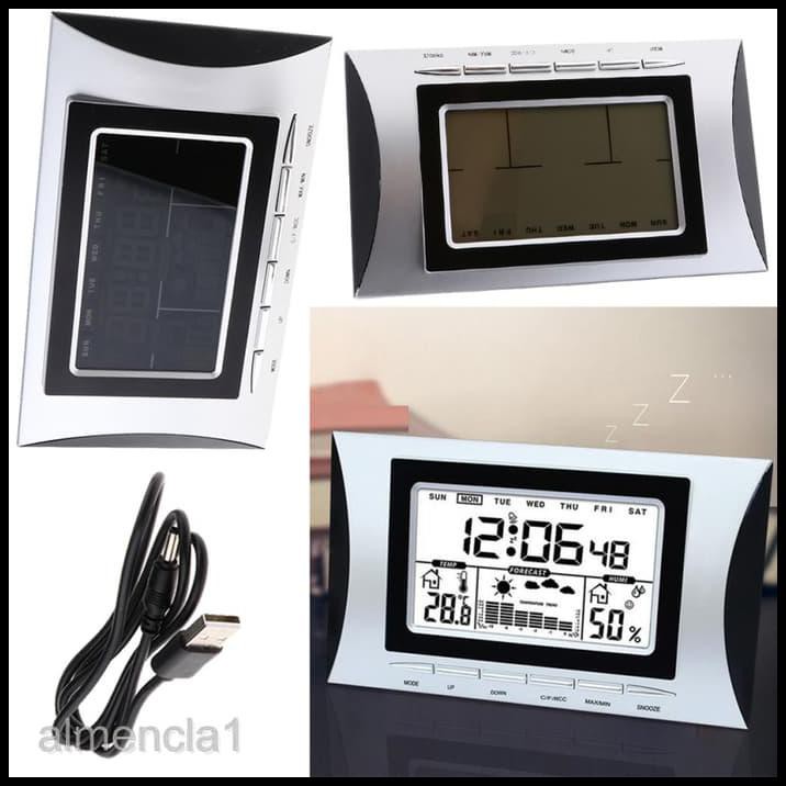 Jam Alarm Digital Dengan Barometer Dan Temperatur