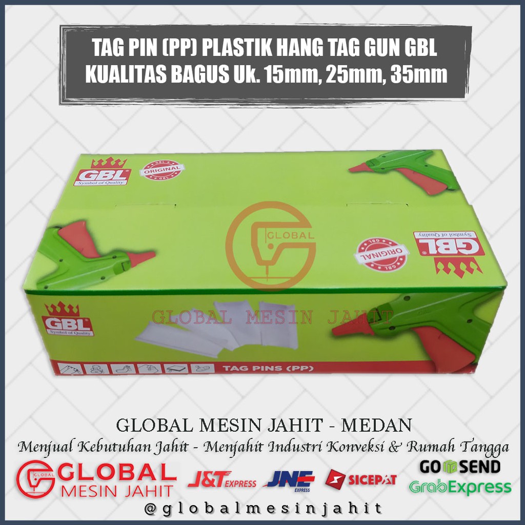 1 Tag Pin Anak tembak Kualitas Bagus ukuran 15 / 25 / 35 mm Hang Tag Top Pin Original GBL-1