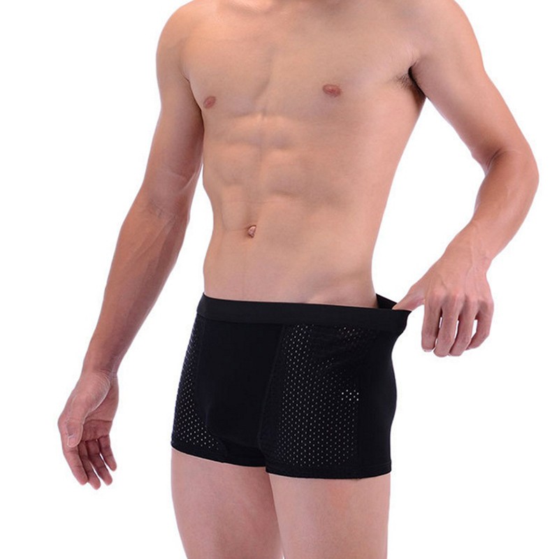 Celana Dalam Boxer Hollow Pria Import Pouch Breathable Seamless