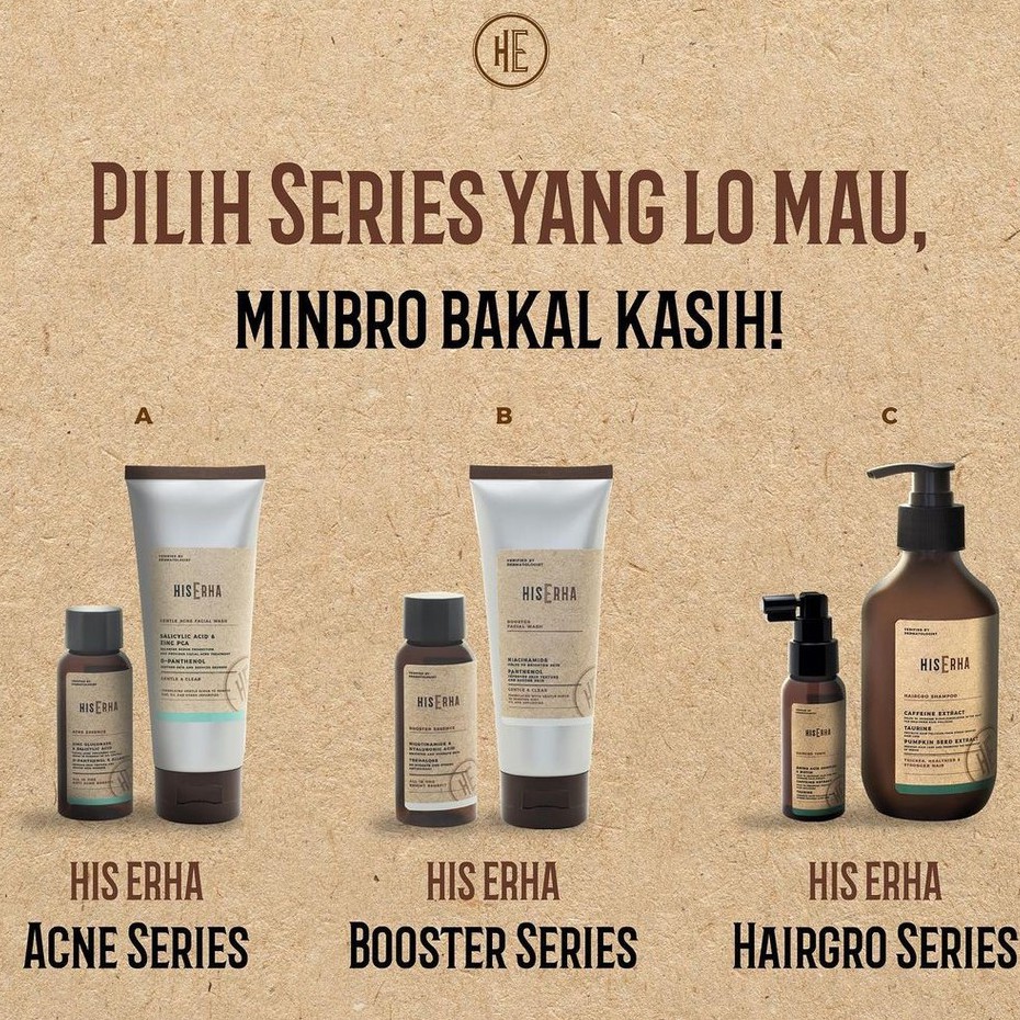 ⭐ BAGUS ⭐ HISERHA FACIAL WASH / ESSENCE 100gr | Gentle Acne | Booster | His erha Skincare For Men Cleanser