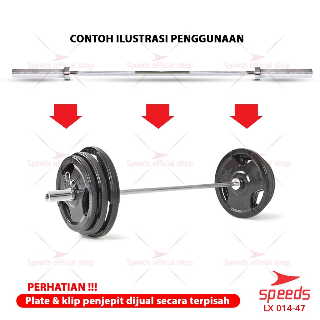 SPEEDS Stick Barbel 180cm Stick Dumbell Bar Straight Olympic Fitness Gym Tongkat Barbel 014-47