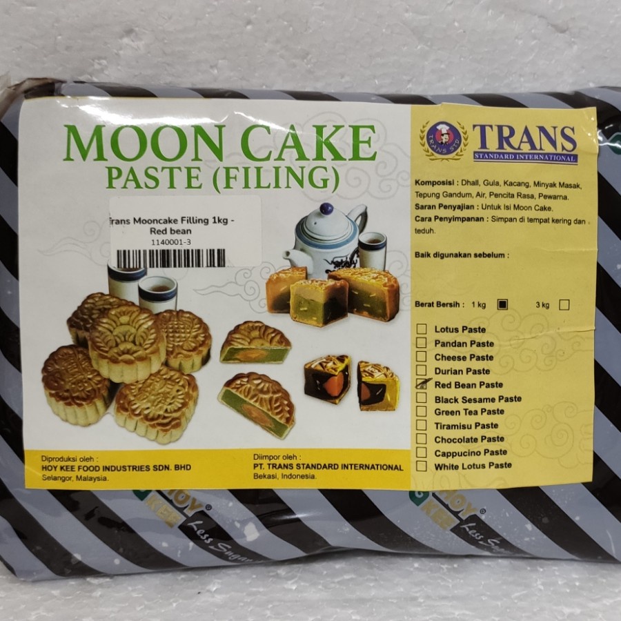 

(1kg) Trans Mooncake Filling Isian Mooncake / Kue Bulan - Red Bean Lotus White Lotus Pandan