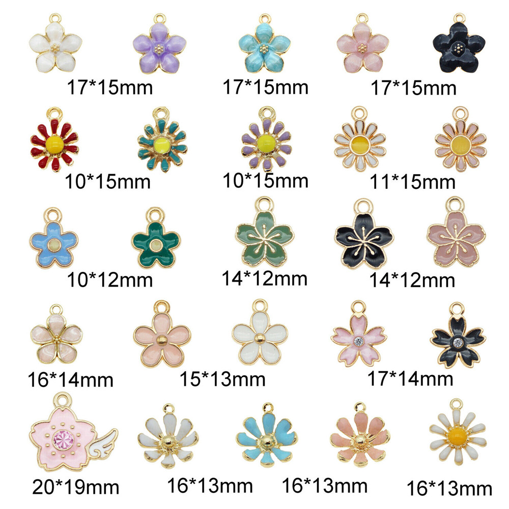 40Pcs Trendy Daisy Flowers Alloy Charms Lovely DIY Animal Pendant Handmade Jewelry For Necklace Bracelet