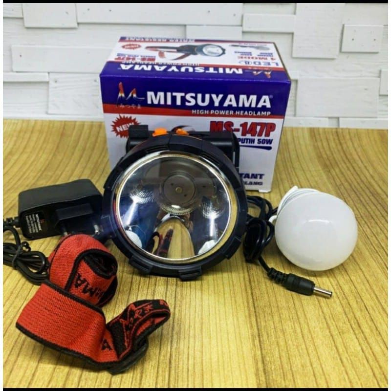 Senter Kepala Led Charger Mitsuyama MS-147P Cahaya Putih Super Terang