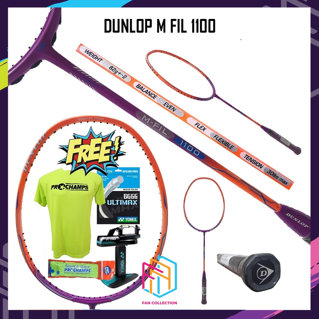 DUNLOP M FILL 1100 / MFIL1100 RAKET BADMINTON ORIGINAL