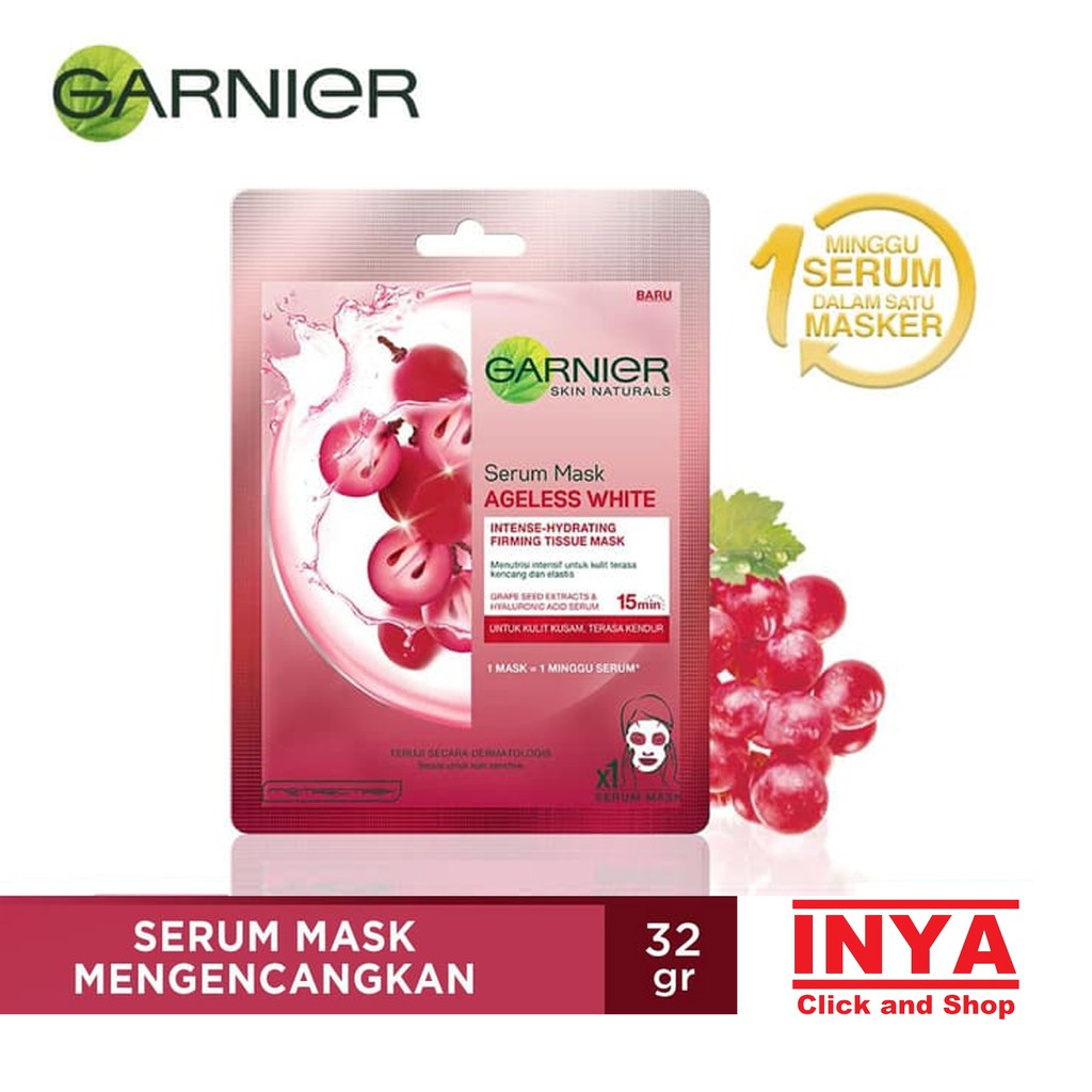 GARNIER SERUM MASK HYDRA BOMB GRAPE SEED 32gr - Masker Wajah