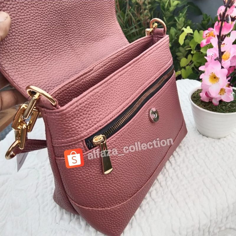 tas wanita unik tali rantai kulit jeruk 01 ukuran 19cmx23cm