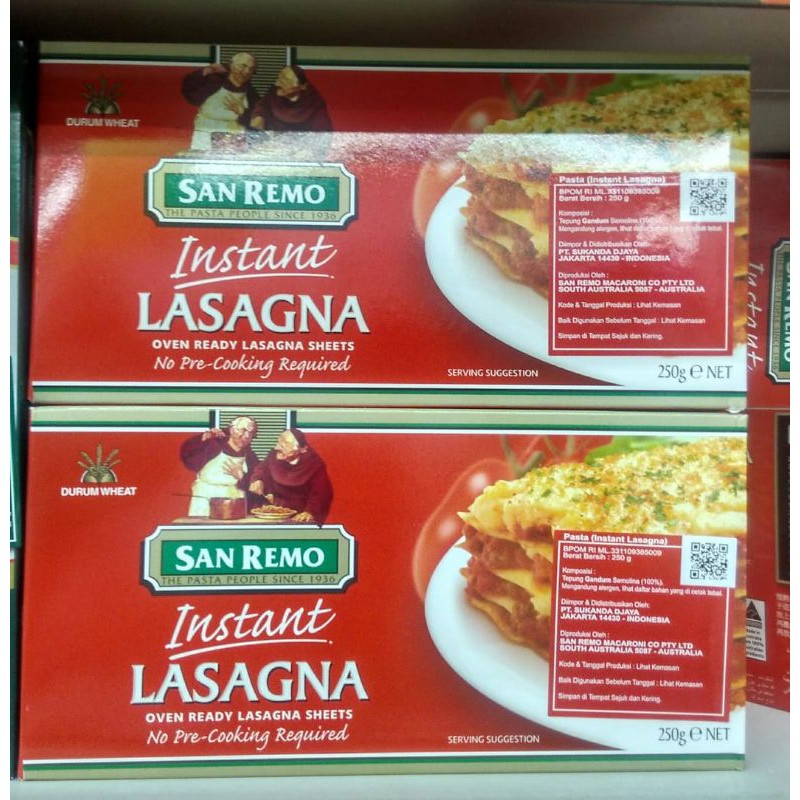 

SANREMO LASAGNA INSTANT 250 GRAM