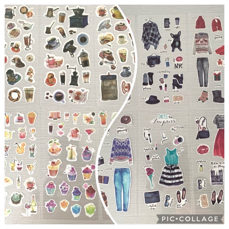 

6pcs/set sticker set washi paper / 6 lembar per set stiker bahan washi paper