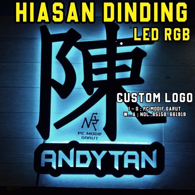 ~@~@~@~@] PAKET HIASAN DINDING PC GAMING ROOM CUSTOM LOGO LED RGB