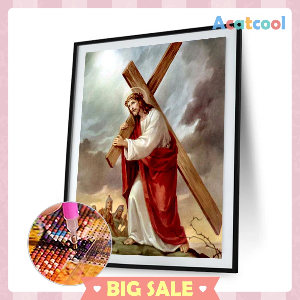 5D DIY Full Drill Diamond Painting Cross Religious Cross Stitch Embroidery