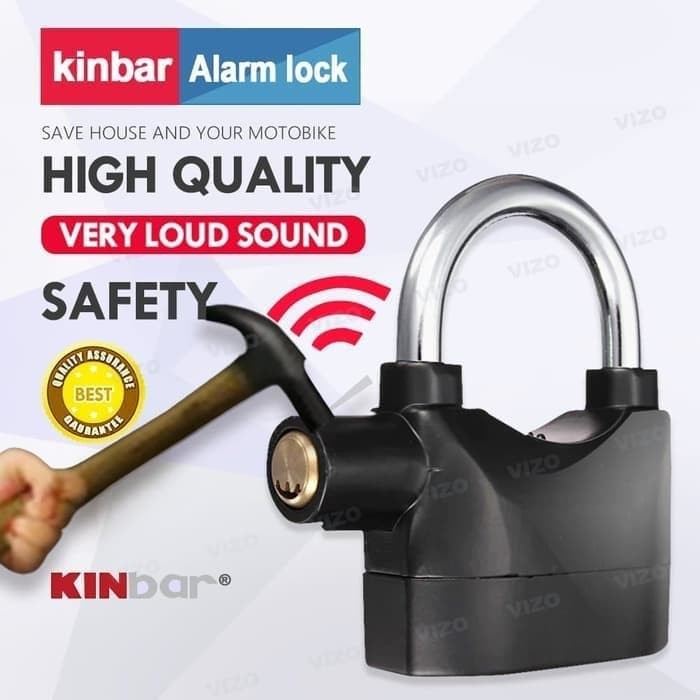 GEMBOK ALARM Motor Sepeda Safety Padlock Pengaman Besi Kuat Universal