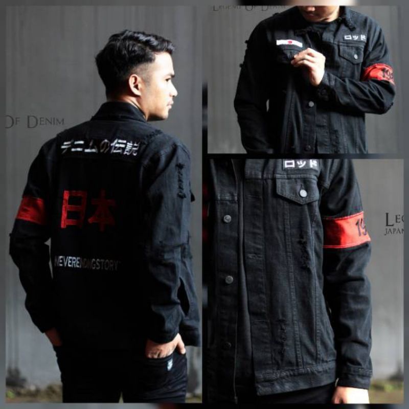 Jaket Jeans Pria | Jaket Jeans Sobek Sobek | Jaket Jeans Japanese