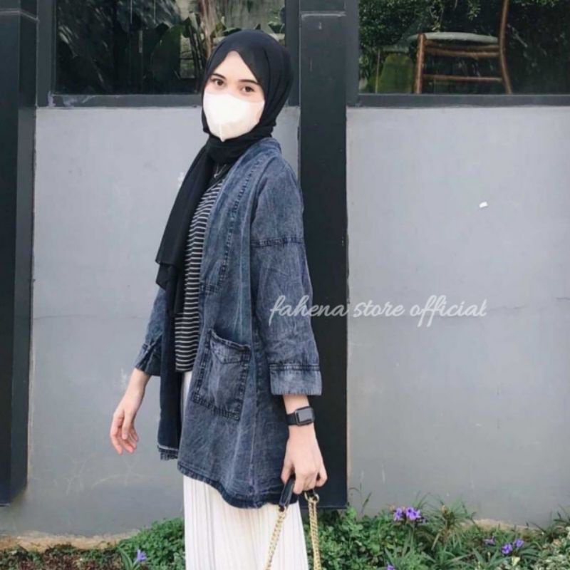 YANG LAGI HITS!!! OUTER JEANS WANITA SNOW RAWIS// LONG CARDIGAN