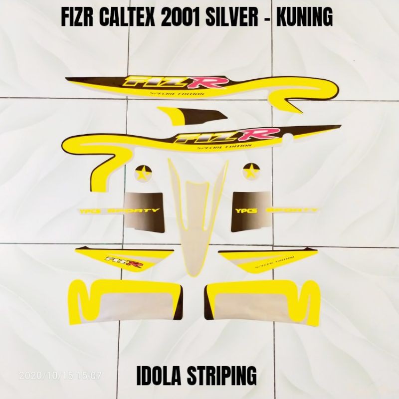 Striping FIZR Caltex 2001 Silver Kuning
