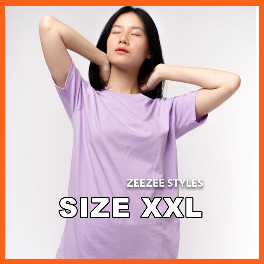 XXL Baju Kaos Polos Distro Ori Pria Wanita Cotton Combed 30s Lengan Pendek Cowok Cewek Lilac