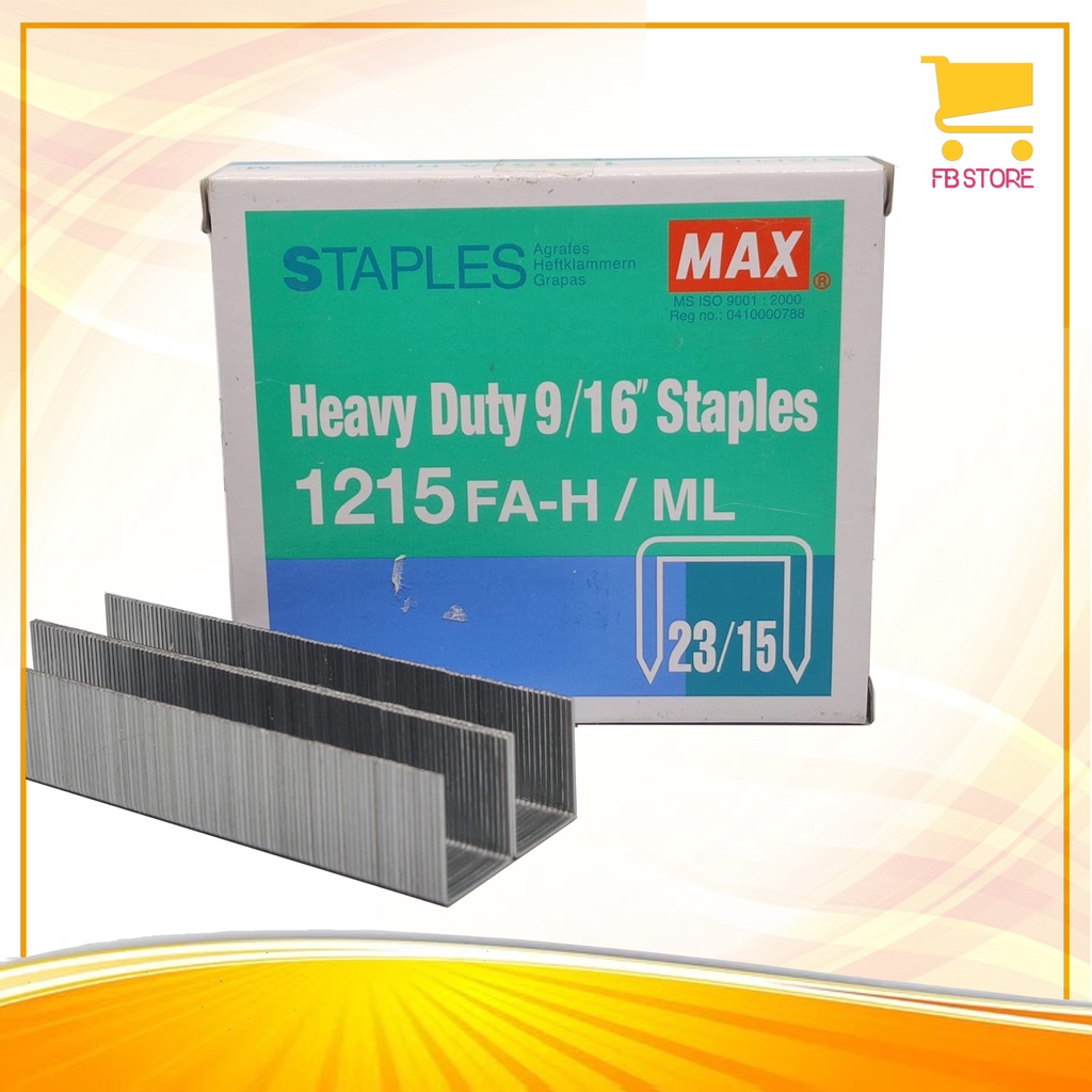 

Isi Staples / Stapler Max ORIGINAL Heavy Duty 9/16" 1215FA-H / ML 23/15 1000 STAPLES