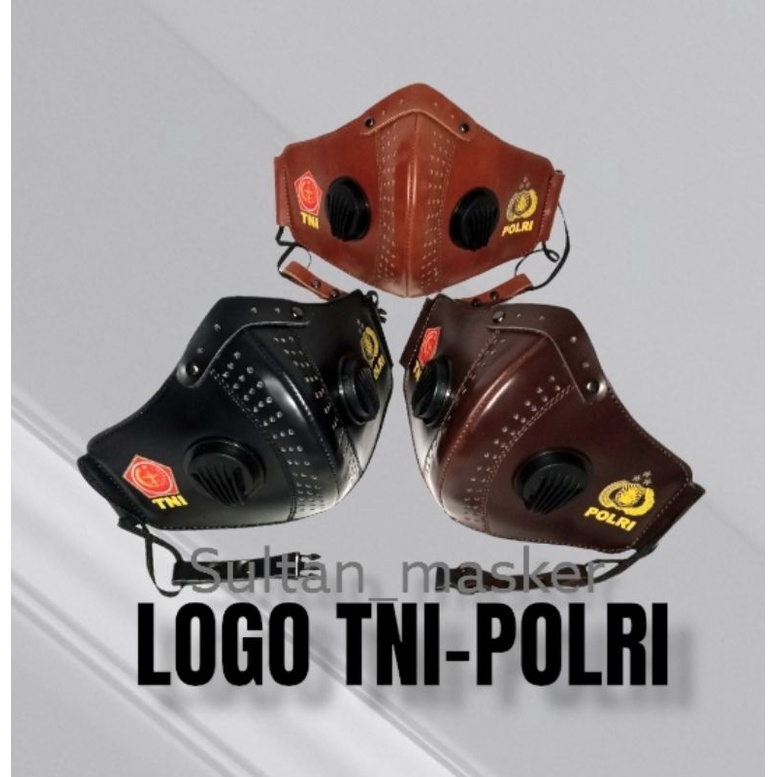masker motor TNI polri terbaru masker pria keren masker kulit PU anti debu dan asap
