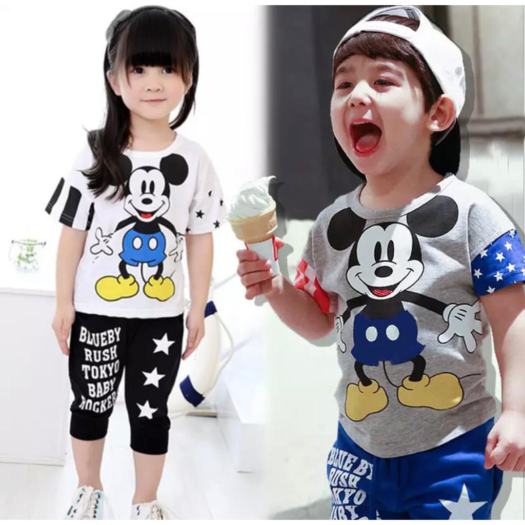 SETELAN ANAK BAJU ANAK MIKKY ROCKER 1-5 TAHUN