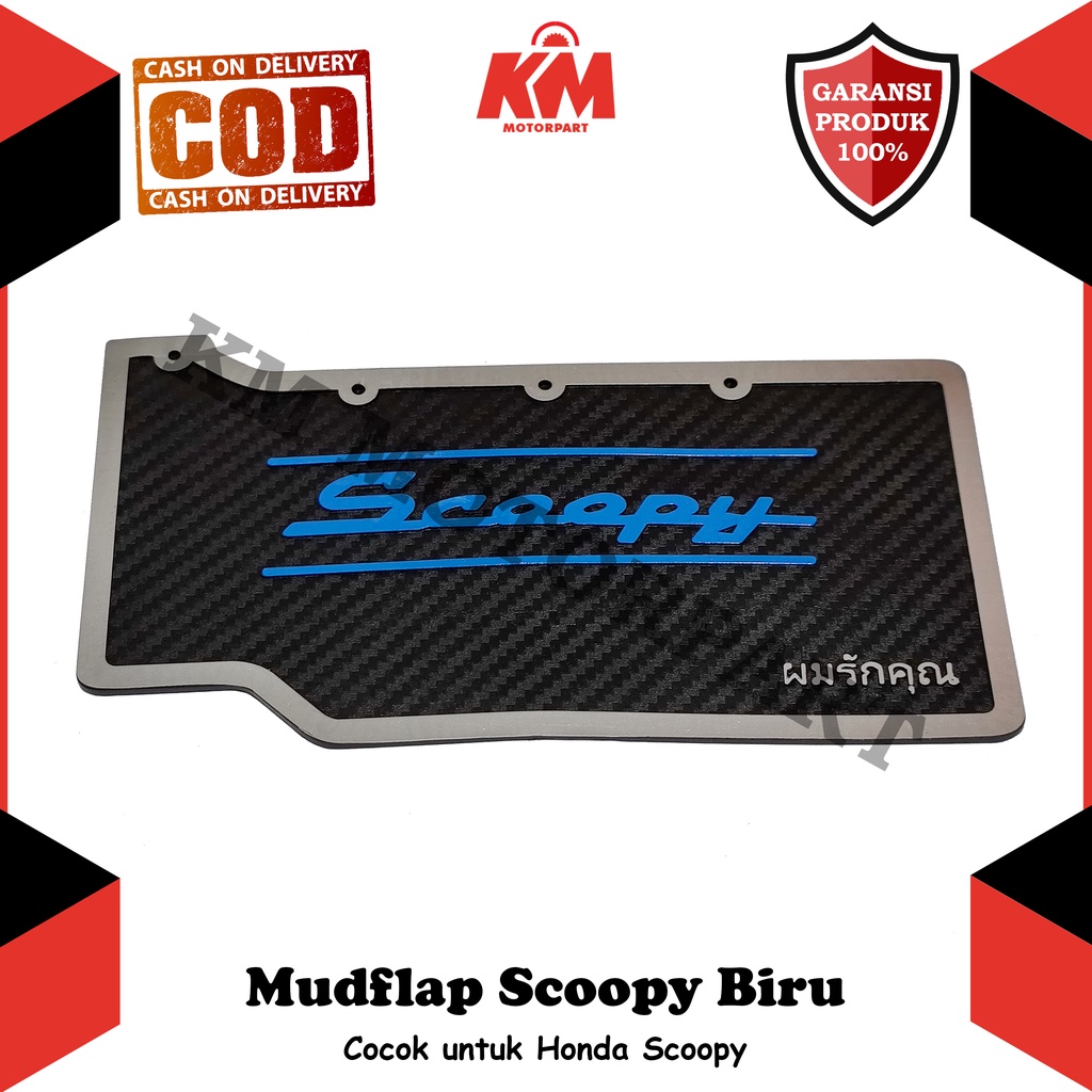 Mudflap Mud Flap Scoopy Penahan Lumpur Model Karbon Pelindung Motor Aksesoris Variasi