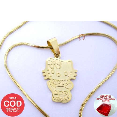 Lovelybutik - Kalung Titanium Anti Karat Anak Kecil Perempuan Model Fashion Terbaru Uk 35 Cm BONUS KOTAK PERHIASAN