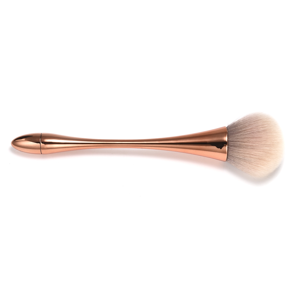 1pc Brush Makeup Dengan Pegangan Bentuk Gelas Wine Warna Rose Gold