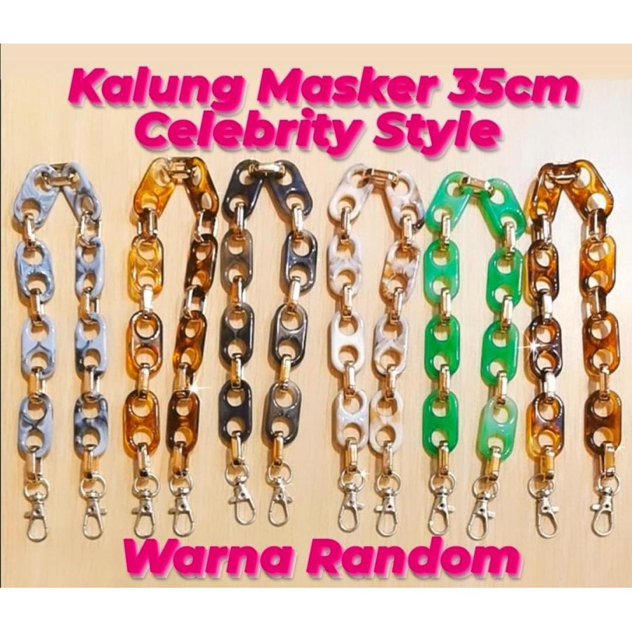 Kalung Masker Rantai Elegant Panjang 35cm / Kalung Masker Rantai