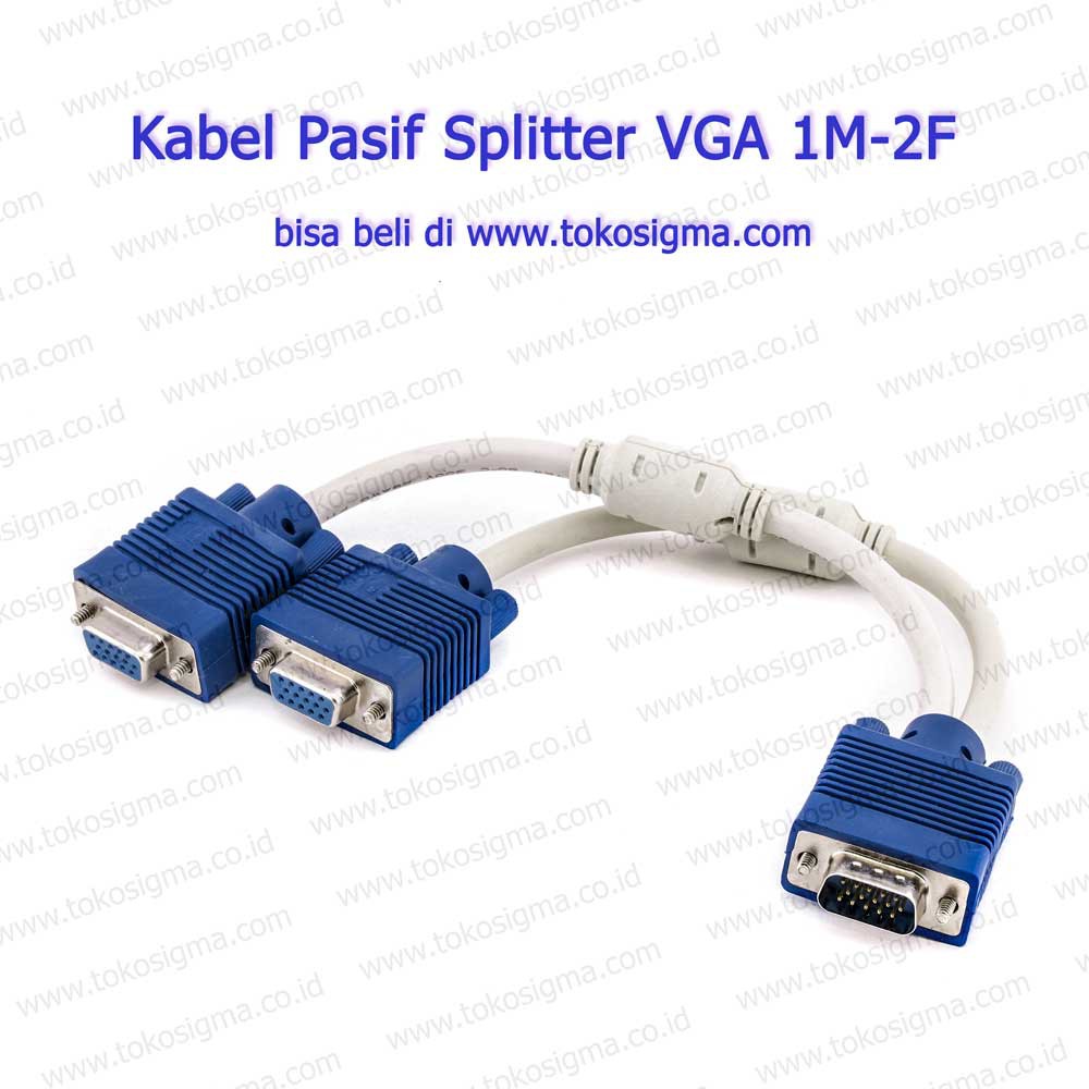 Kabel Pasif VGA splitter (cabang) 1 male ke 2 female - Y VGA Cable