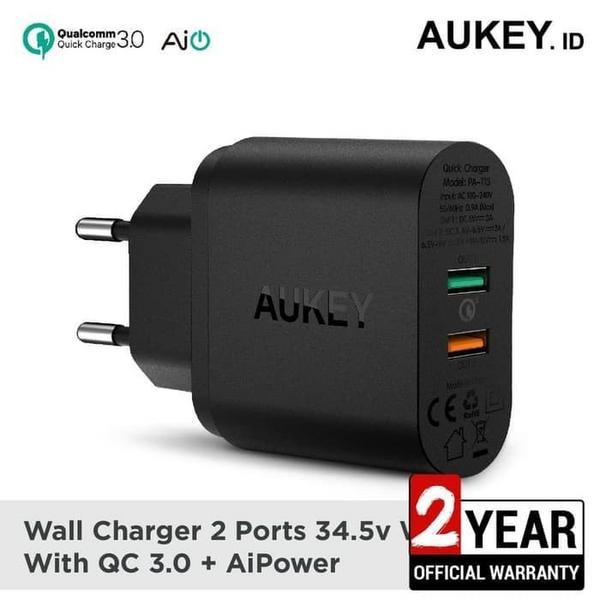 Aukey Charger Iphone Samsung USB Quick Charge 3.0 &amp; AiPower ORIGINAL GARANSI