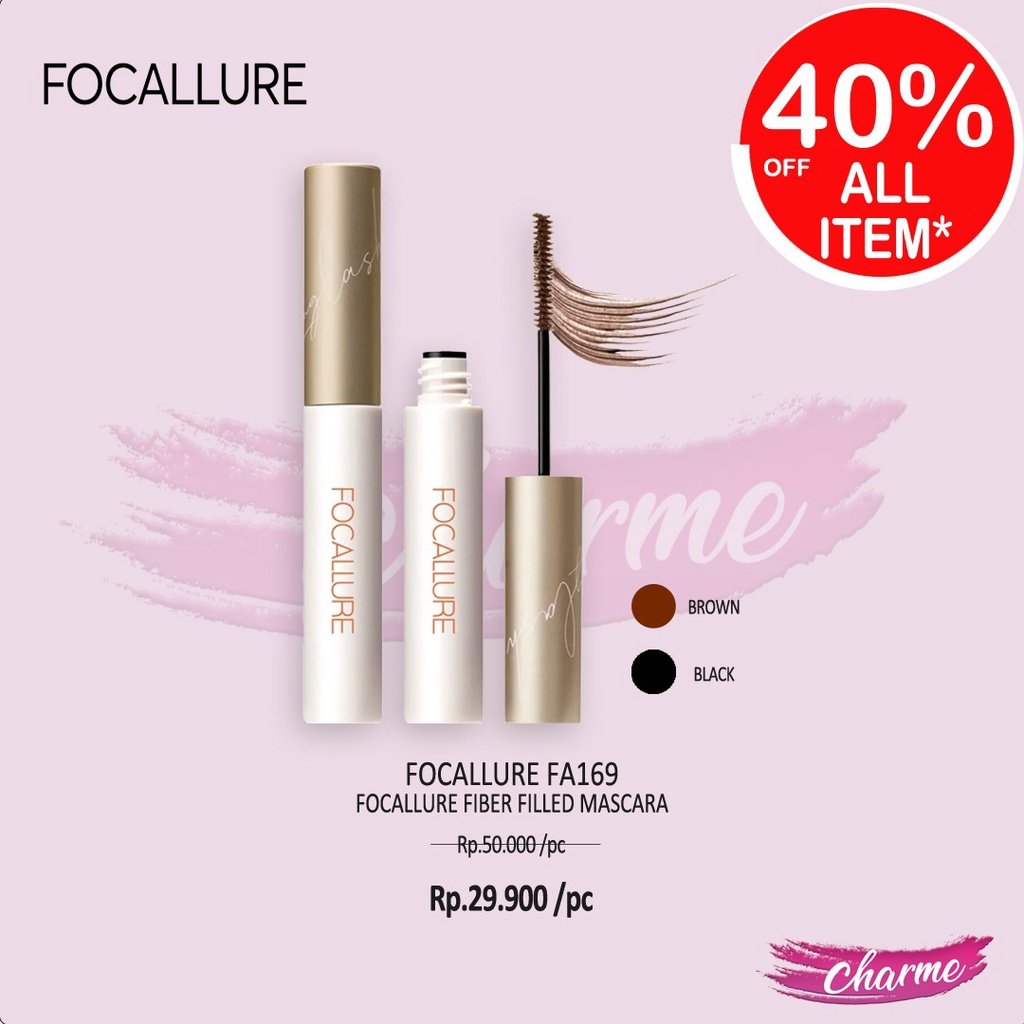 (READY &amp; ORI) Focallure Fiber-Filled Mascara FA169 FA 169 Tahan Lama Waterproof