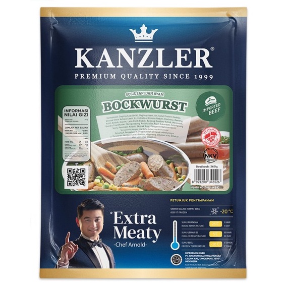 

Kanzler Sosis Bockwurst 360gr (KHUSUS KURIR INSTANT)