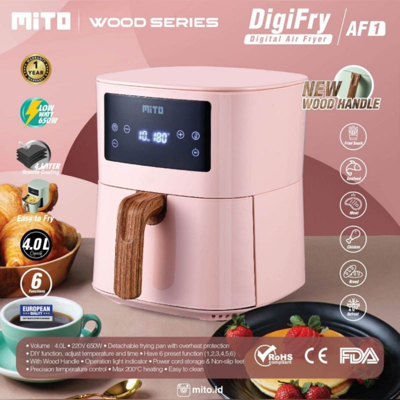 MITO AF1 Digital Air Fryer 4L low watt - AirFryer DigiFry AF 1 GARANSI RESMI