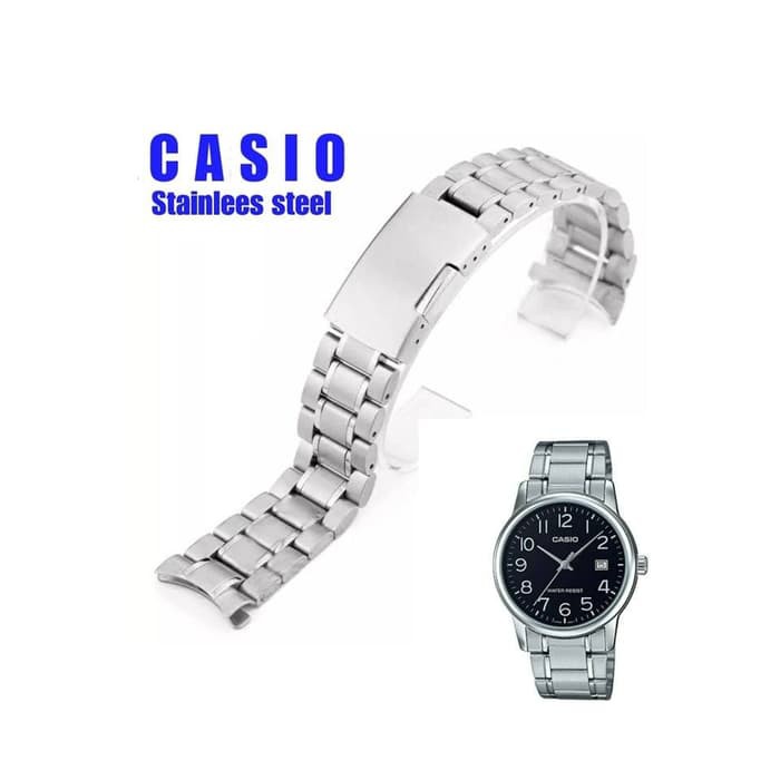 TALI JAM TANGAN CASIO MTPV002 MTP V002 RANTAI STAINLESS STRAP