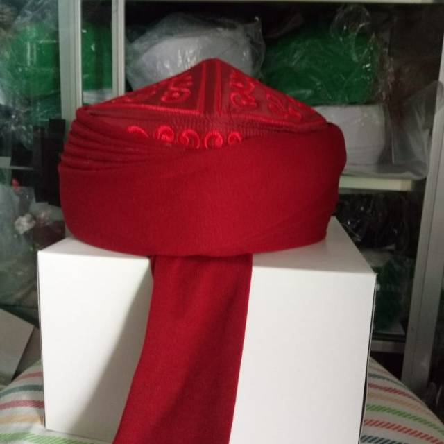 Peci Imamah PERMANEN - Imamah 6 lipatan panjang 4meter