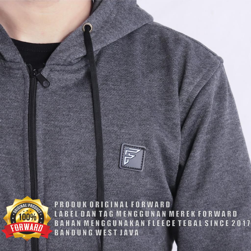 Jaket Sweater Hoodie Resleting Zipper Polos Pria &amp; Wanita Premium Quality Bahan Fleece Tebal Forward System Lanzclothing