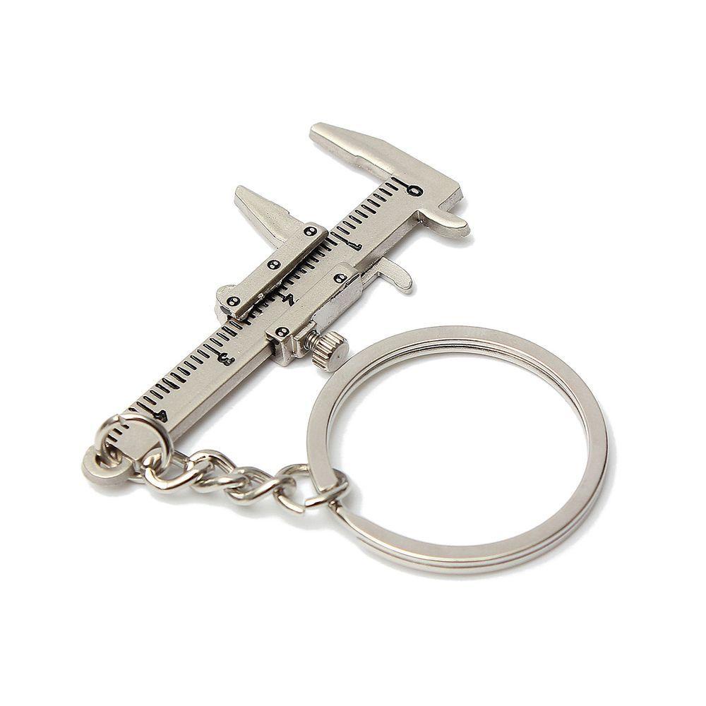 Agustinina Keyring Novelty Silver Slide Penggaris Aksesoris Perhiasan Bergerak