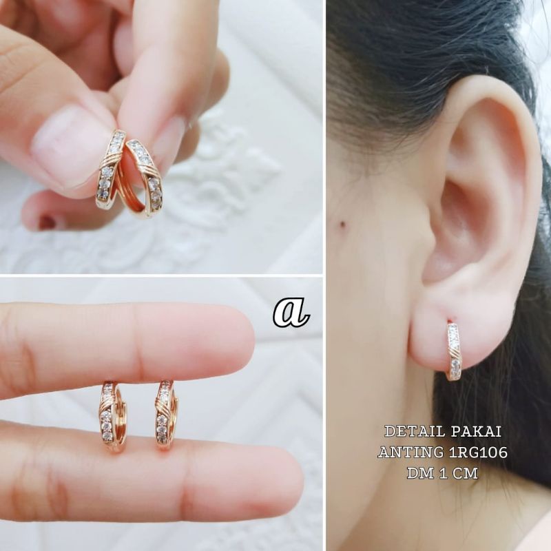 Anting Klip Titanium Permata Anti Karat Anting Titanium Terlaris Xupblink Jewelry