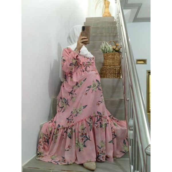 Gamis Ceruti Printing + full furingBahan Ceruti Babydol
Gamis Only