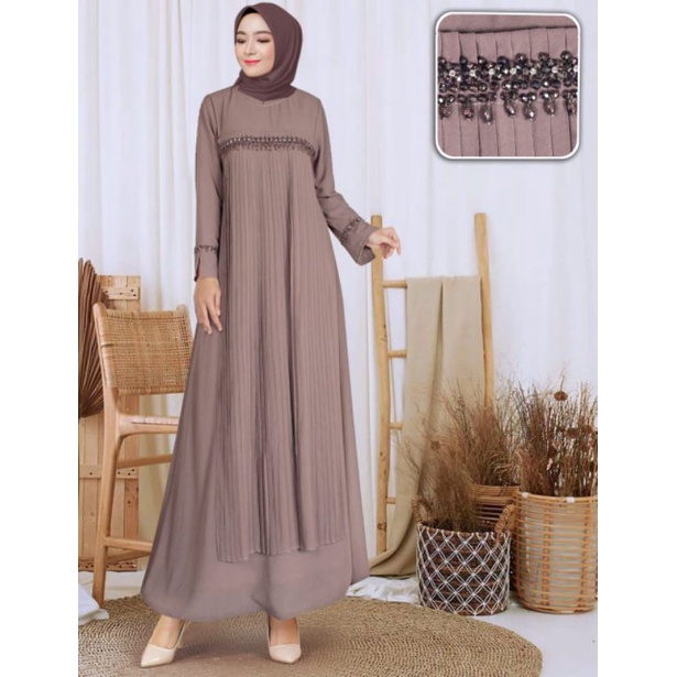 (COD)GAUN MARLINA / GAUN PESTA MEWAH/ LIMITED EDITION / ORIGINAL PRODUK