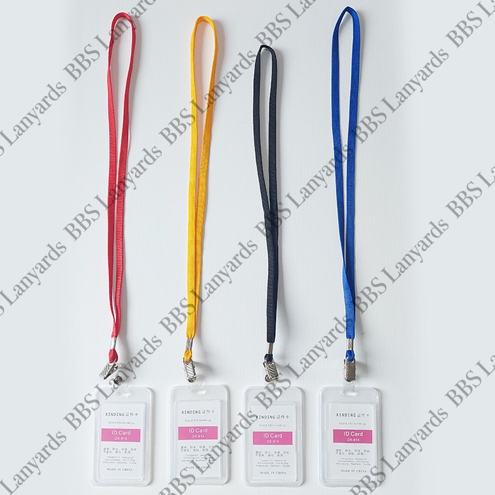 

ID card holder hardcase transparan dgn Lanyard 1cm jepit bulat nametag