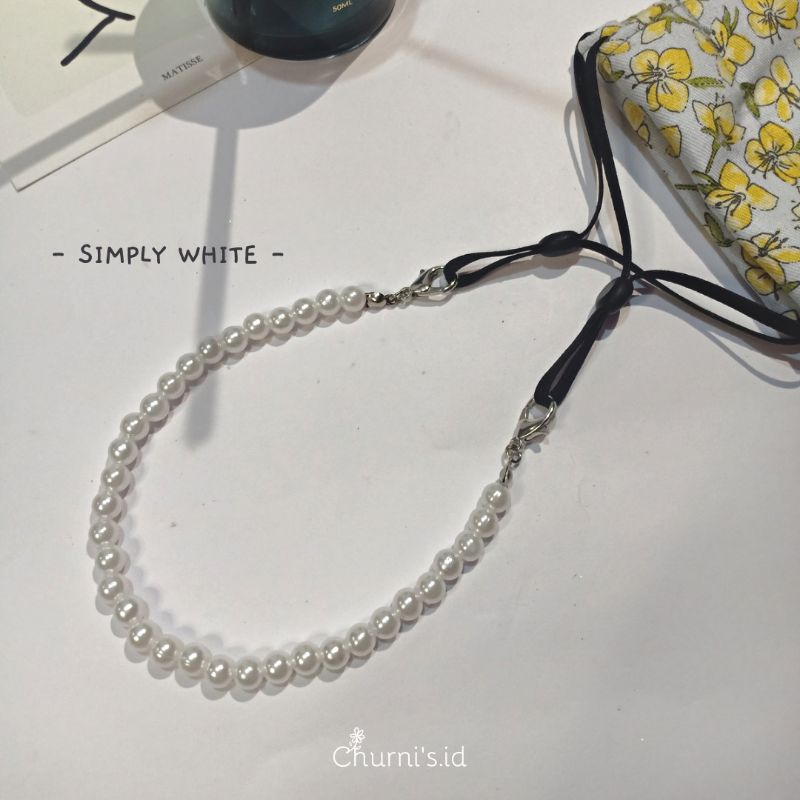 KONEKTOR MASKER MANIK PEARL / HIJAB KONEKTOR-Simply white