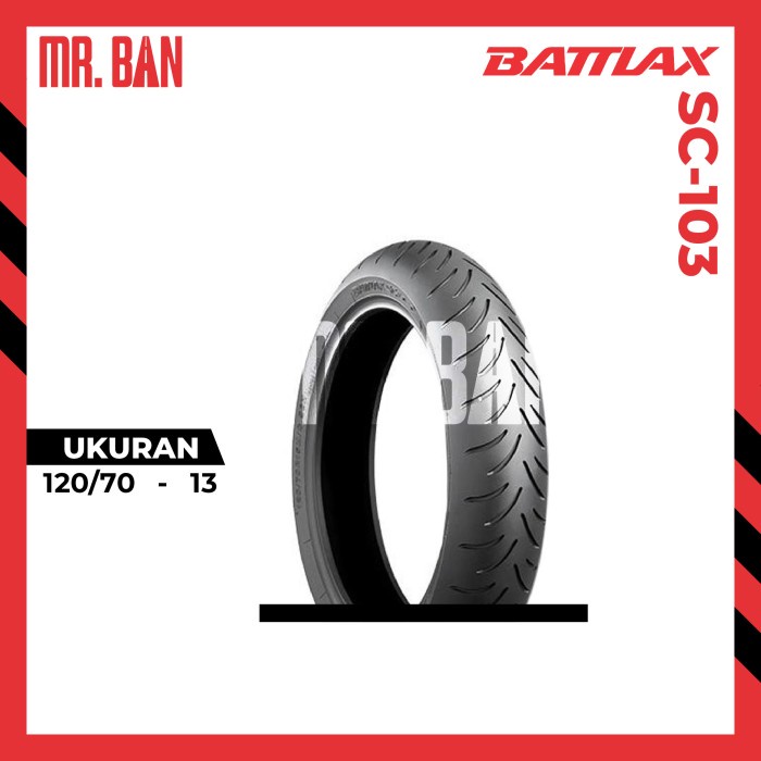 BAN LUAR MOTOR SC F BATTLAX UKURAN 120/70-13 TUBELESS TL TAHUN PRODUKSI 2018-2020AN | BAN DEPAN BELA