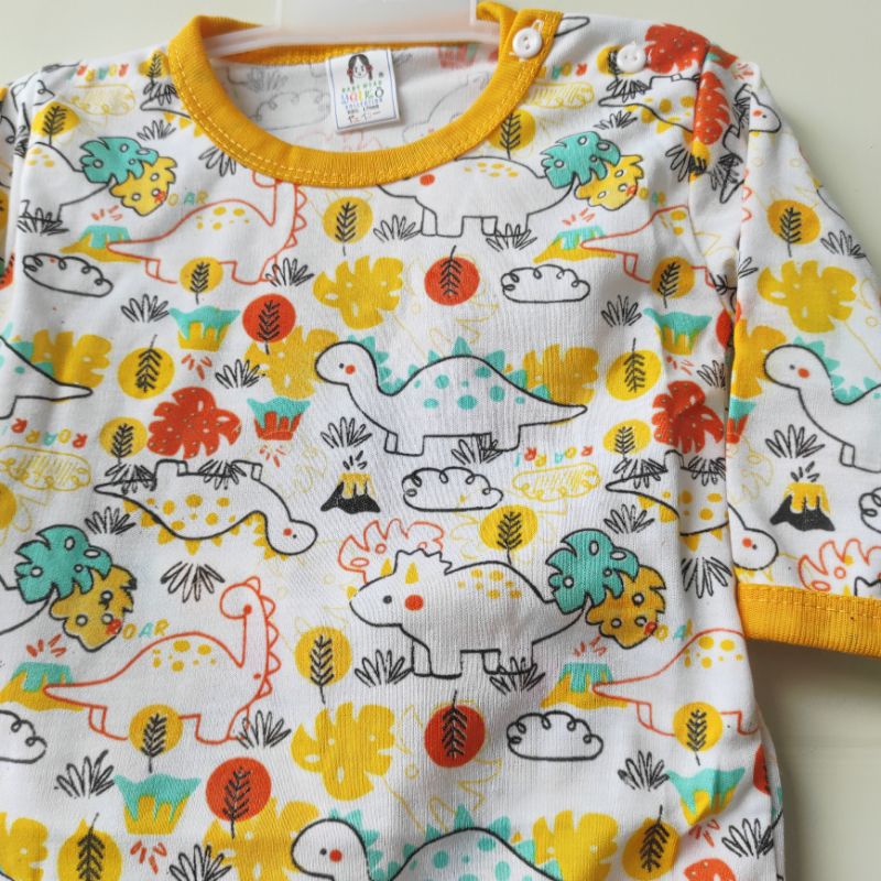 YEIKO DINOSAURUS setelan baju tidur celana panjang kancing bahu anak bayi 1 2 tahun