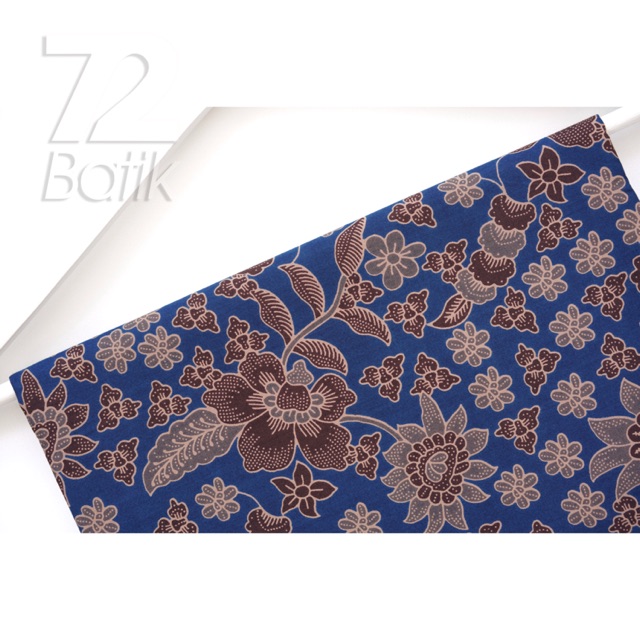 JARIK BATIK Premium Bahan Katun Motif Kembang Warna Biru Blue 724549 Cap 72 Kain Jarik Jarit Samping Kebat Panjang Batik Katun Modern Premium Bahan Seragam Batik Pernikahan Kantor Keluarga Murah Kamen Jadi Batik Bali Lembaran