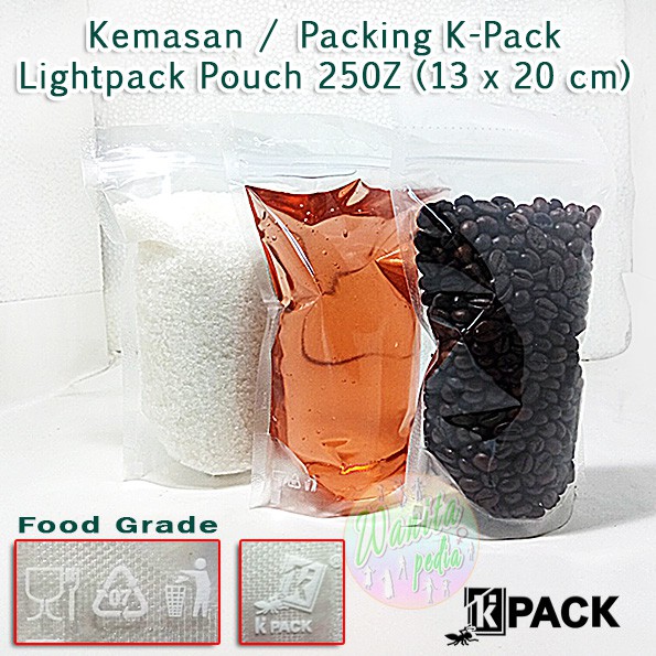 Lightpack Pouch 250Z K-Pack Plastik Kemasan Minuman Kopi Gula Ziplock