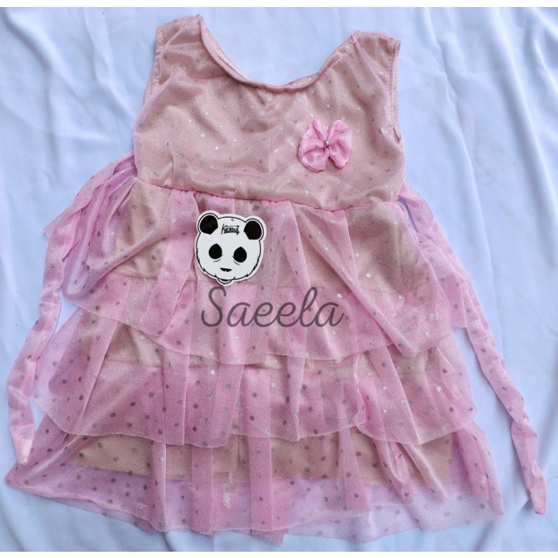 DRESS ANAK TILE POLKADOT FULL TINGKAT| DRESS ANAK PEREMPUAN| DRESS POLKADOT TILE