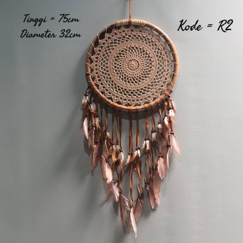 wall decor hiasan dinding bulat dream catcher macrame