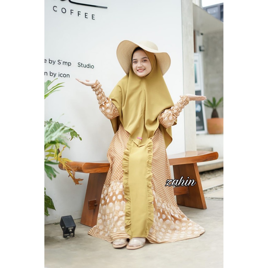 SALE GAMIS zahin motif polka Mitha syari terbaru motif polkadot dress muslimah style