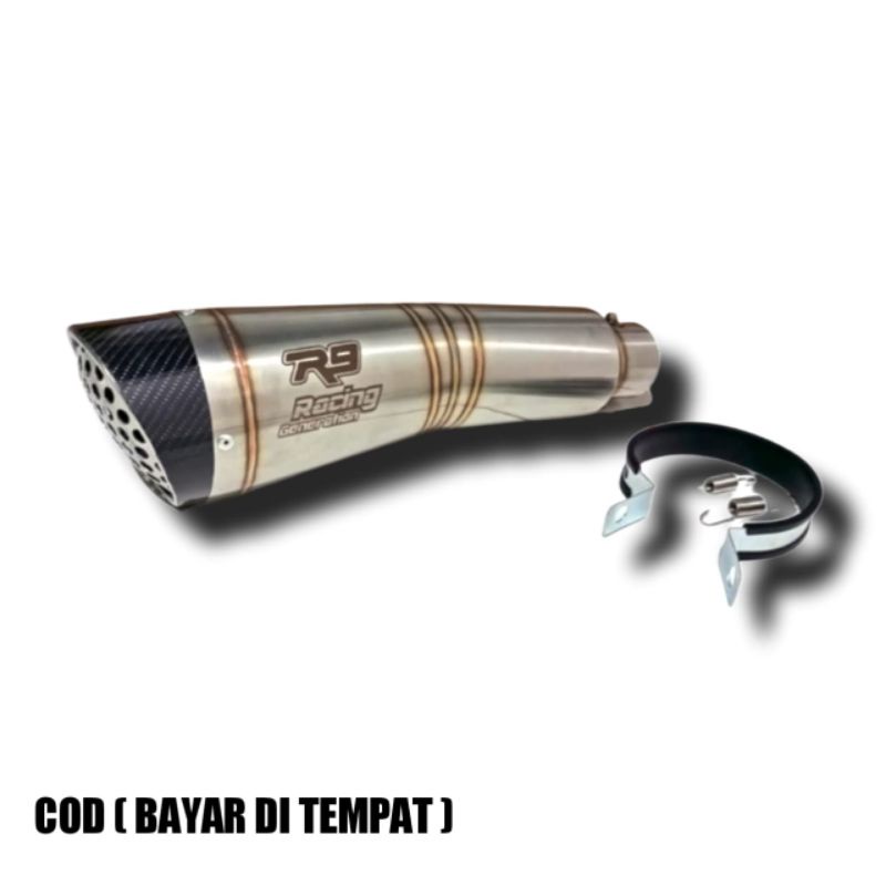 slincer kenalpot racing r9 h2 jaring untuk,cbr,vixion new, vixion r,gsx,r15 v2, r15 v3, r15 xabre, r